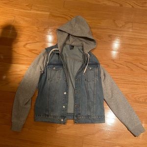 H&M denim vest hoodie